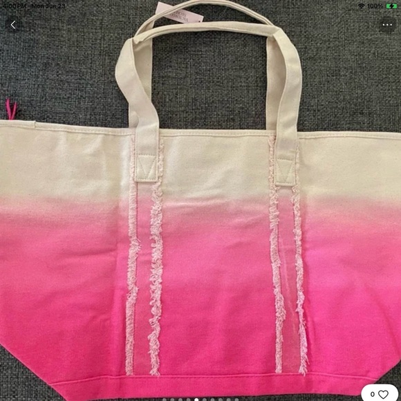 Victoria's Secret Pink and Cream Tote Ombré Bag - Picture 4 of 8